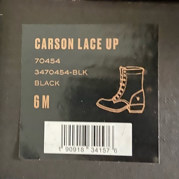 NIB Frye Carson Lace Up Ankle Bootie Sz 6 Black - Picture 6 of 6